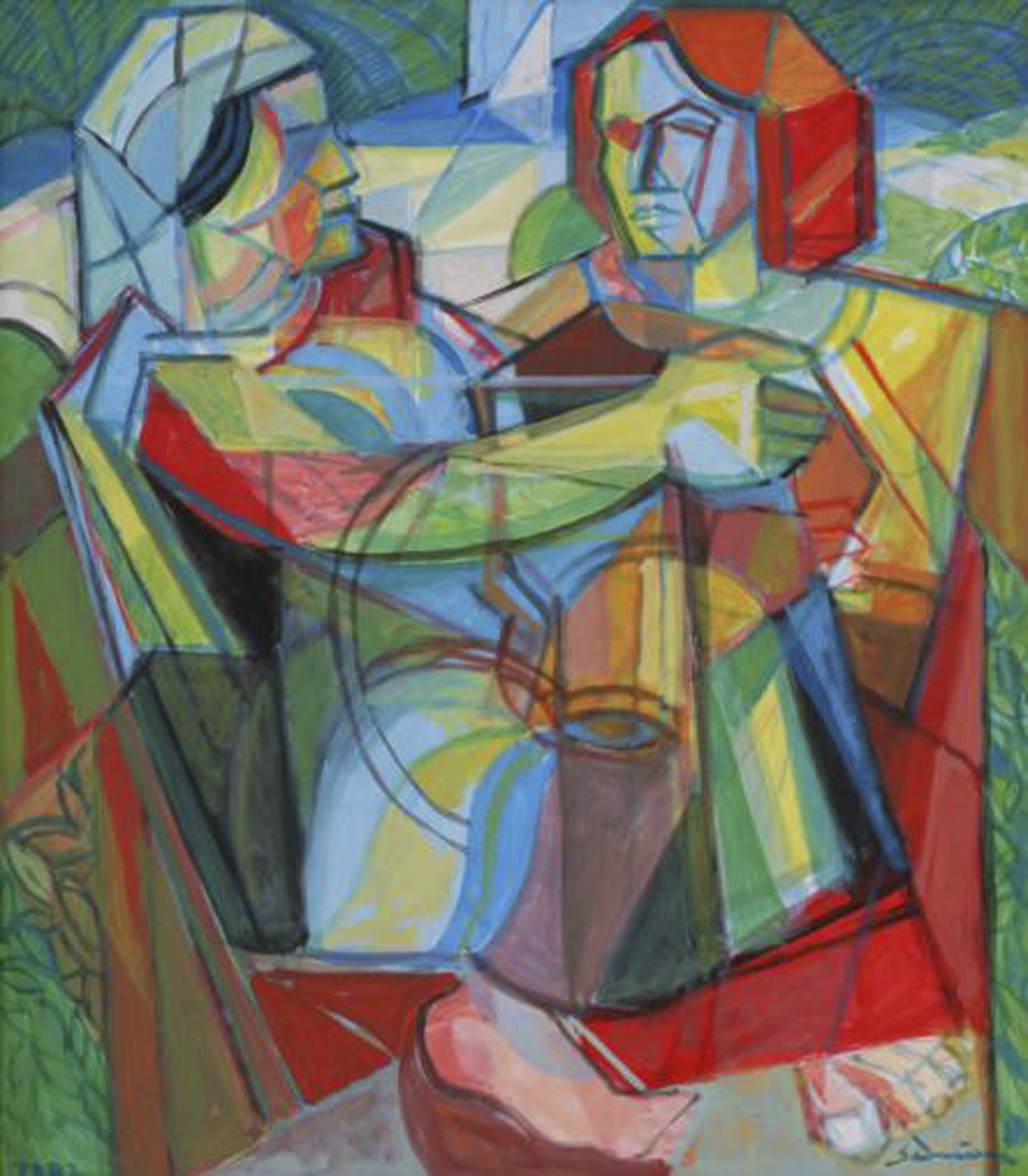 " Women with clay " cm70x80 - 2002