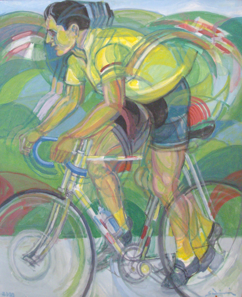 "Omaggio a Fausto Coppi" 90 X 78 cm - 2000