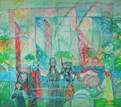"Boats on the Nile River" cm 80X70 - Price: $17,000