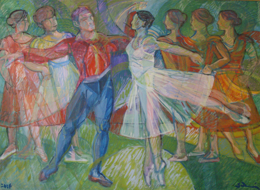 "Opera de Nice dancers"  2004 - cm 90 x 130 (Tempera masonite)