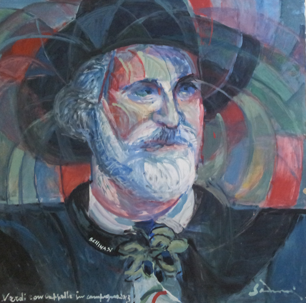 "Giuseppe Verdi's portrait" 2013 cm 80 x 80 - Price: $ 26,000.00