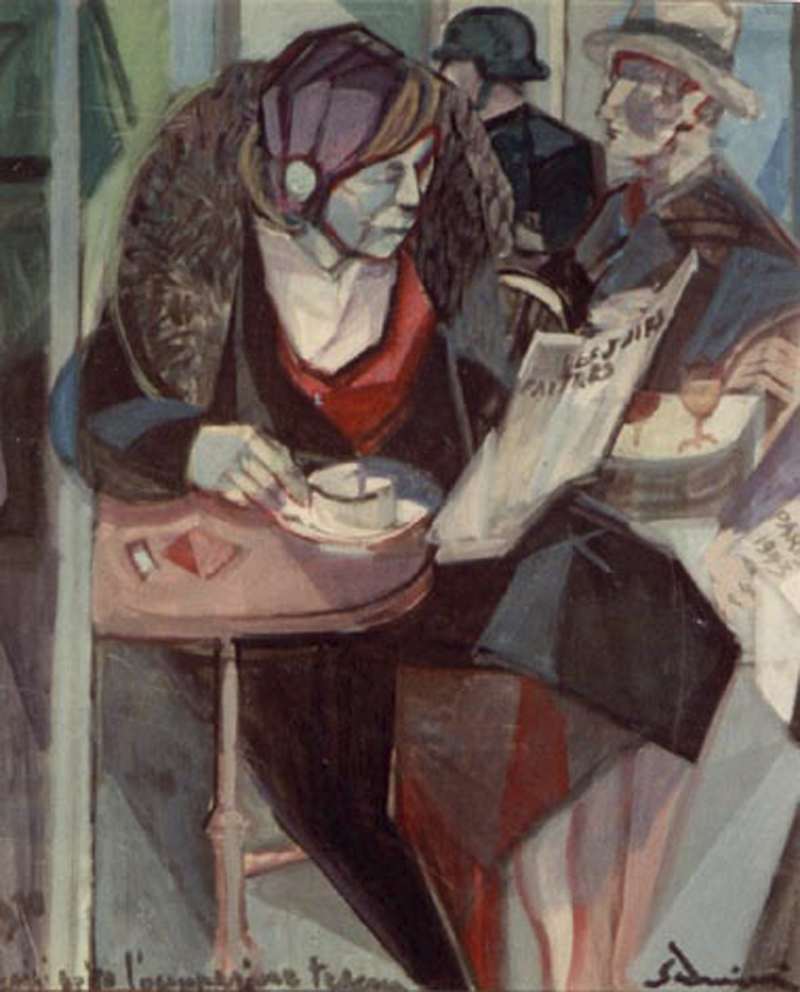" Femme au cafe "1970