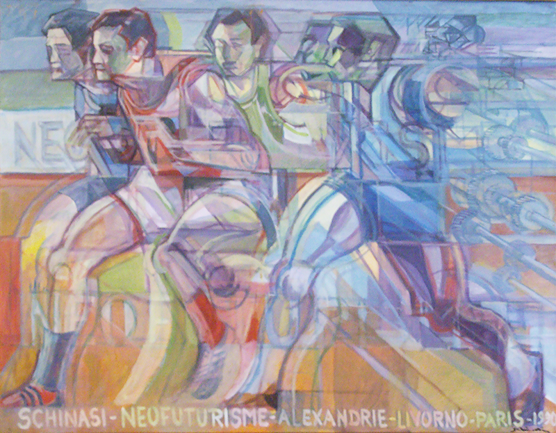 "Athletes – Schinasi Neofuturism" cm 100 x 130 - 1990 - Price: $ 30,000