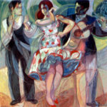 "Flamenco Dancers" cm100x100, 1986/90 - Tempera on Masonite - Price: $ 30,000