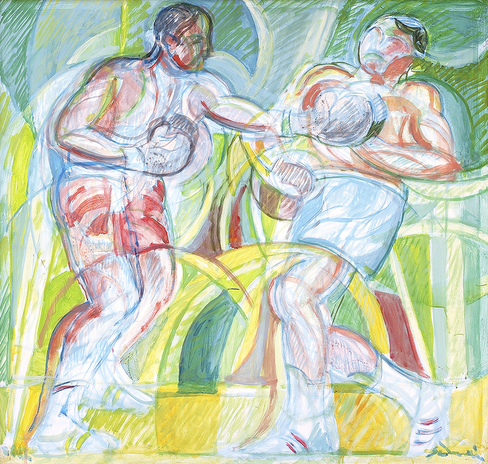 "Boxing" 2002 cm 80 x 85 (Tempera masonite) $ 28,000