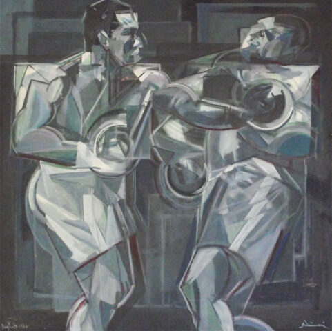 "Boxers" 1977 - Oil on Canvas - cm 70x70 (Private Collection)