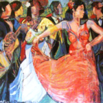 "Flamenco Dancer with Guitar Player" cm100x130, 2012 - Price: $35,000