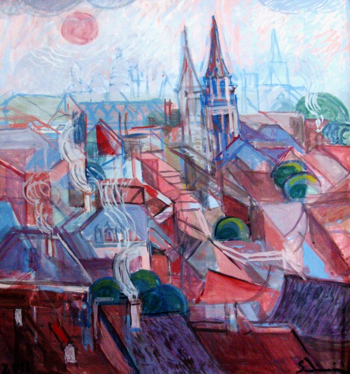 "Paris , les Toits et l’Eglise Saint Germain" cm. 70 x 70 – 2011